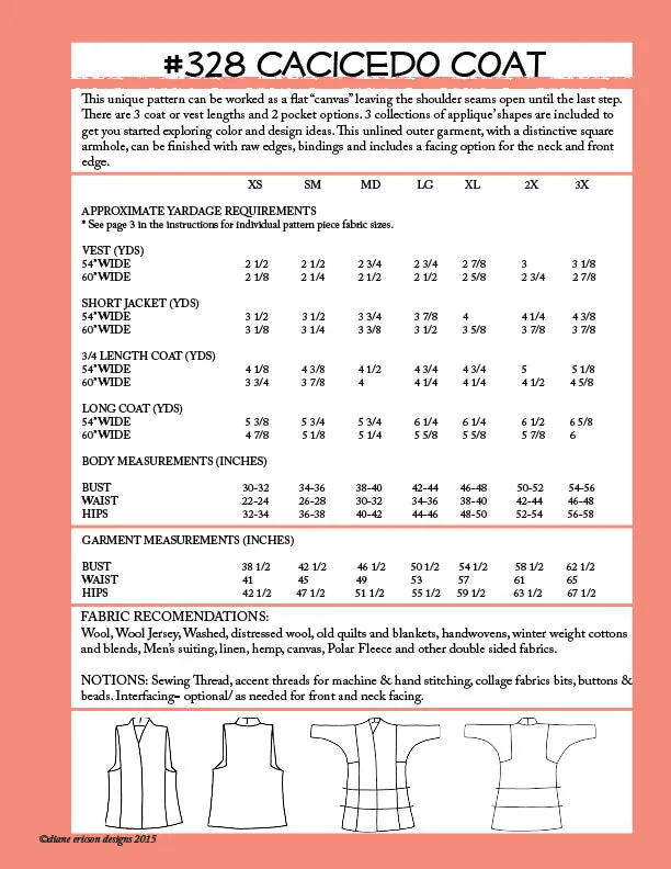 #328 - THE CACICEDO COAT - PDF PATTERN