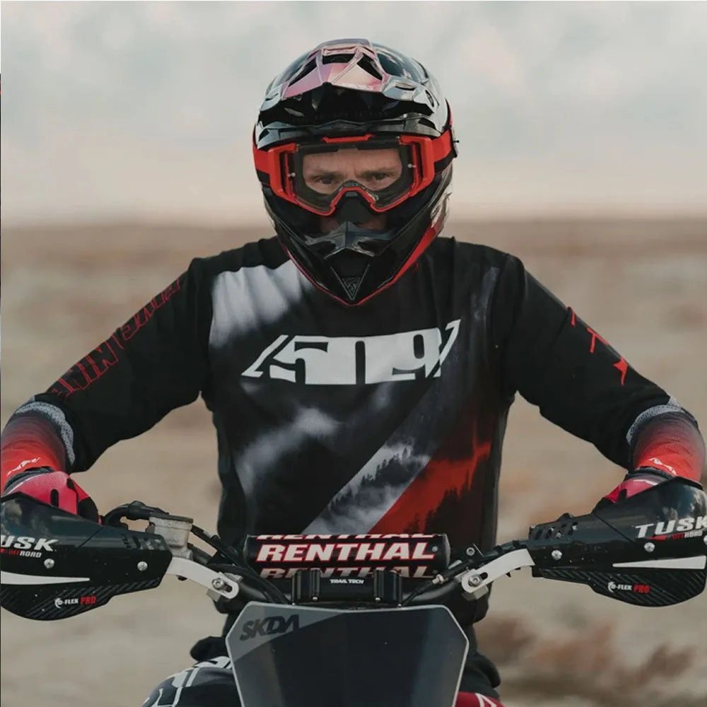 509  Red Mist Transition Motorcross Riding Jersey Long Sleeve Athletic Fit Drop