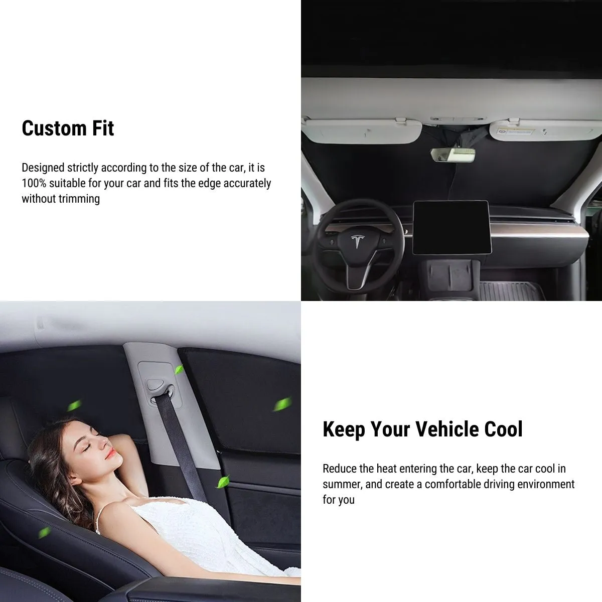 8pcs Set Window Sunshade Covers for Tesla Model S 2016-2023