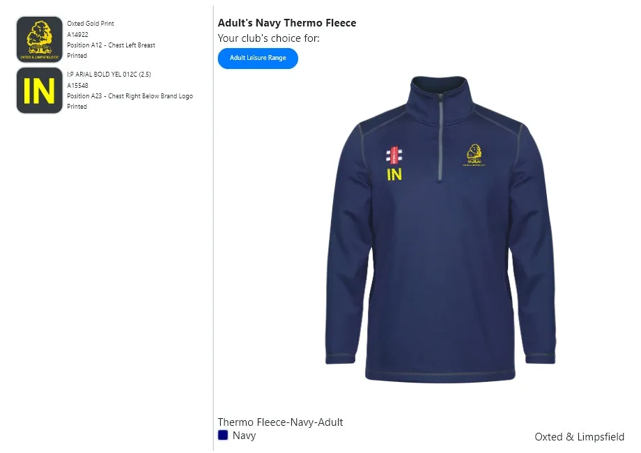 Adult's Navy Thermo Fleece