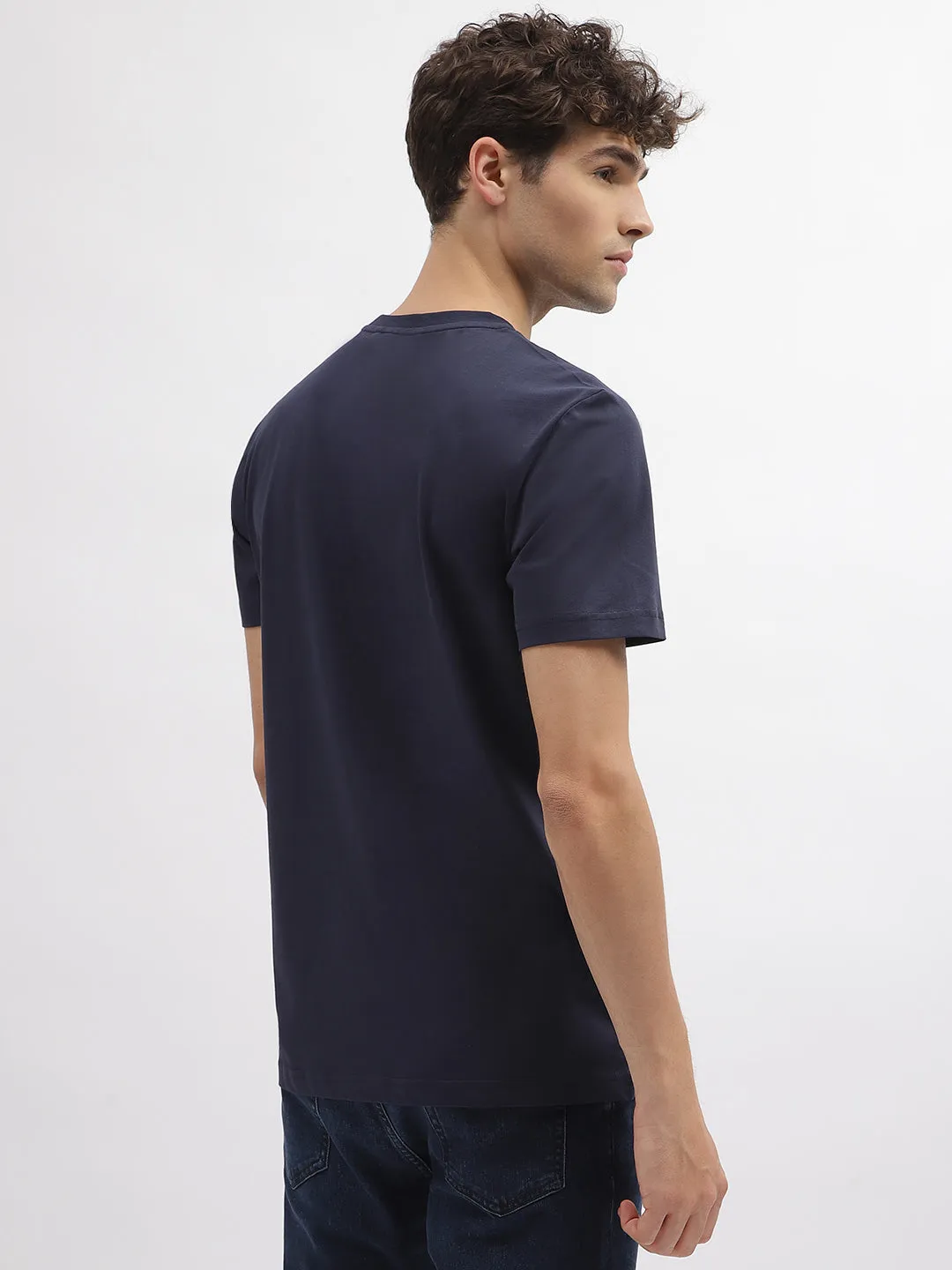Antony Morato Men Blue Printed Round Neck Short Sleeves T-Shirt