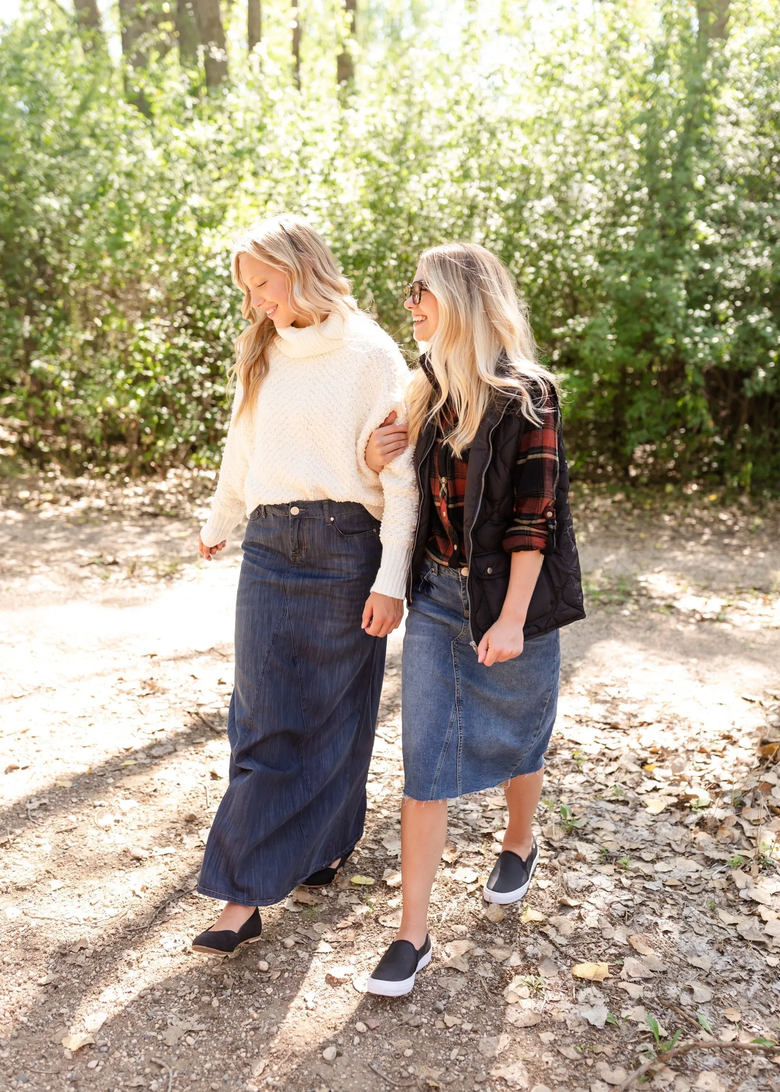 Anya Raw Hem Midi Denim Skirt - FINAL SALE