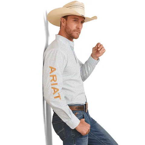Ariat Men's Team Stuart White Long Sleeve Fitted Shirt 10043799