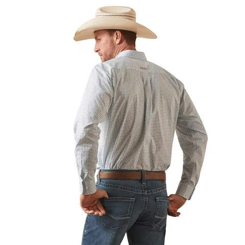 Ariat Men's Team Stuart White Long Sleeve Fitted Shirt 10043799