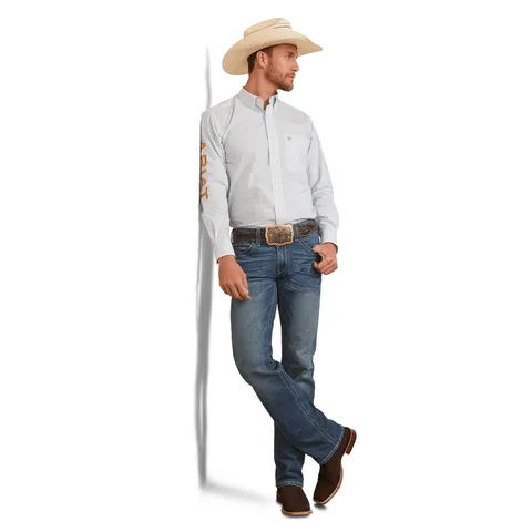 Ariat Men's Team Stuart White Long Sleeve Fitted Shirt 10043799
