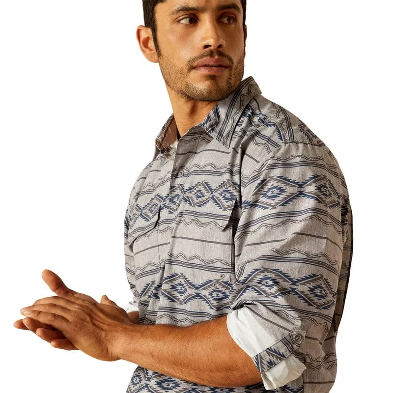 Ariat Men's VentTek Outbound Moon Mist Classic Fit Long Sleeve Button Down Shirt 10049015