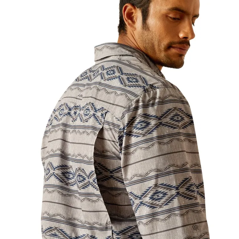 Ariat Men's VentTek Outbound Moon Mist Classic Fit Long Sleeve Button Down Shirt 10049015