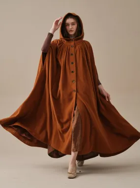 ARIEL 14 | HOODED WOOL CLOAK COAT
