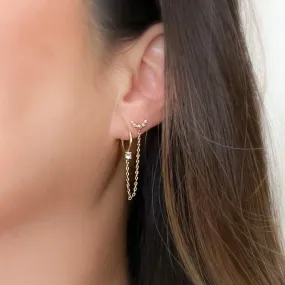 Ava Chain Link Huggie Earring