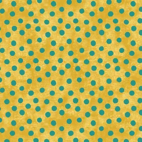 Benartex Christmas Spirit 16280 31 Dot Splendor Gold/Teal By The Yard