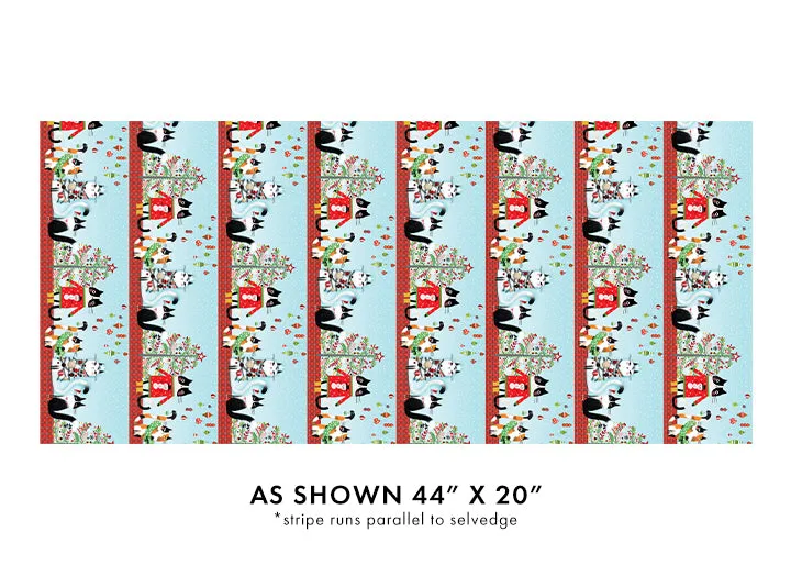 Benartex Meowy Christmas 16232 99 Stripe Multi By The Yard
