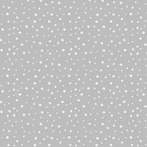Benartex Meowy Christmas 16239 08 Snow Dots Light Grey By The Yard