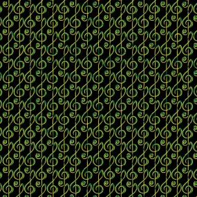 Benartex Metallic - Christmas Musical 14093M 44 Musical G-Clef Black/Green By The Yard (Copy)