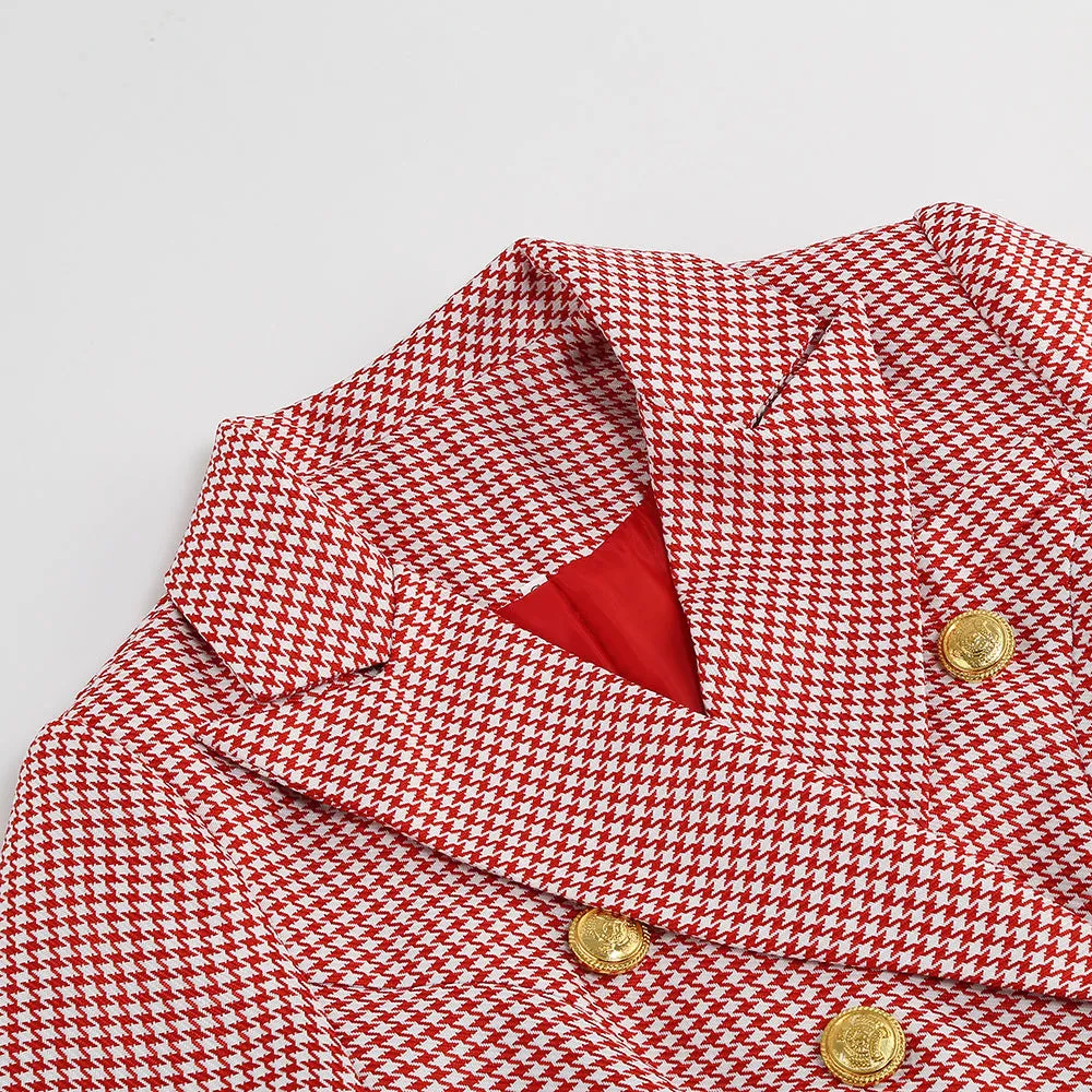 BerriesJam - 2024 Plaid Slim Coat Short Double-breasted Formal Blazer