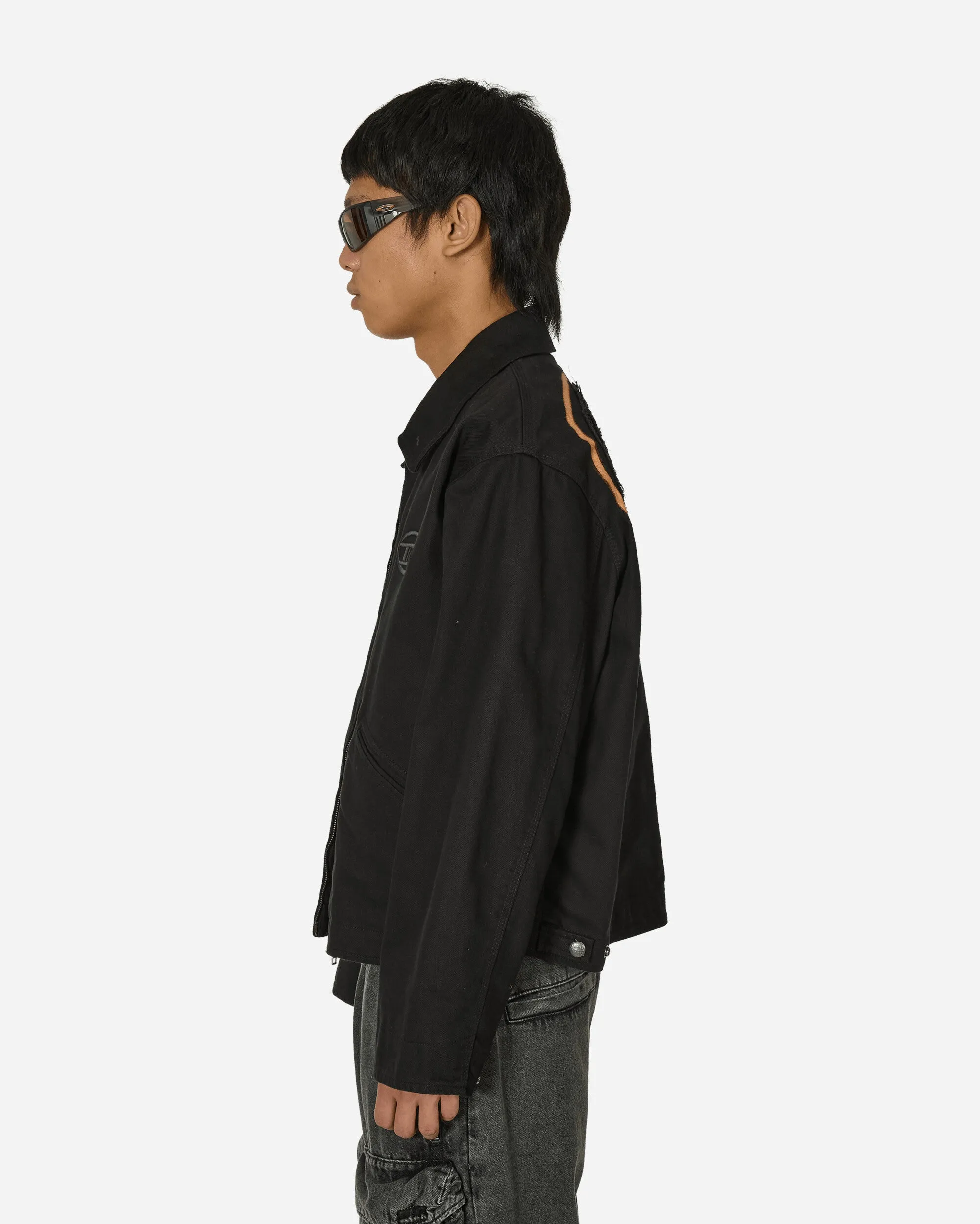 Bleached Logo Denim Jacket Black