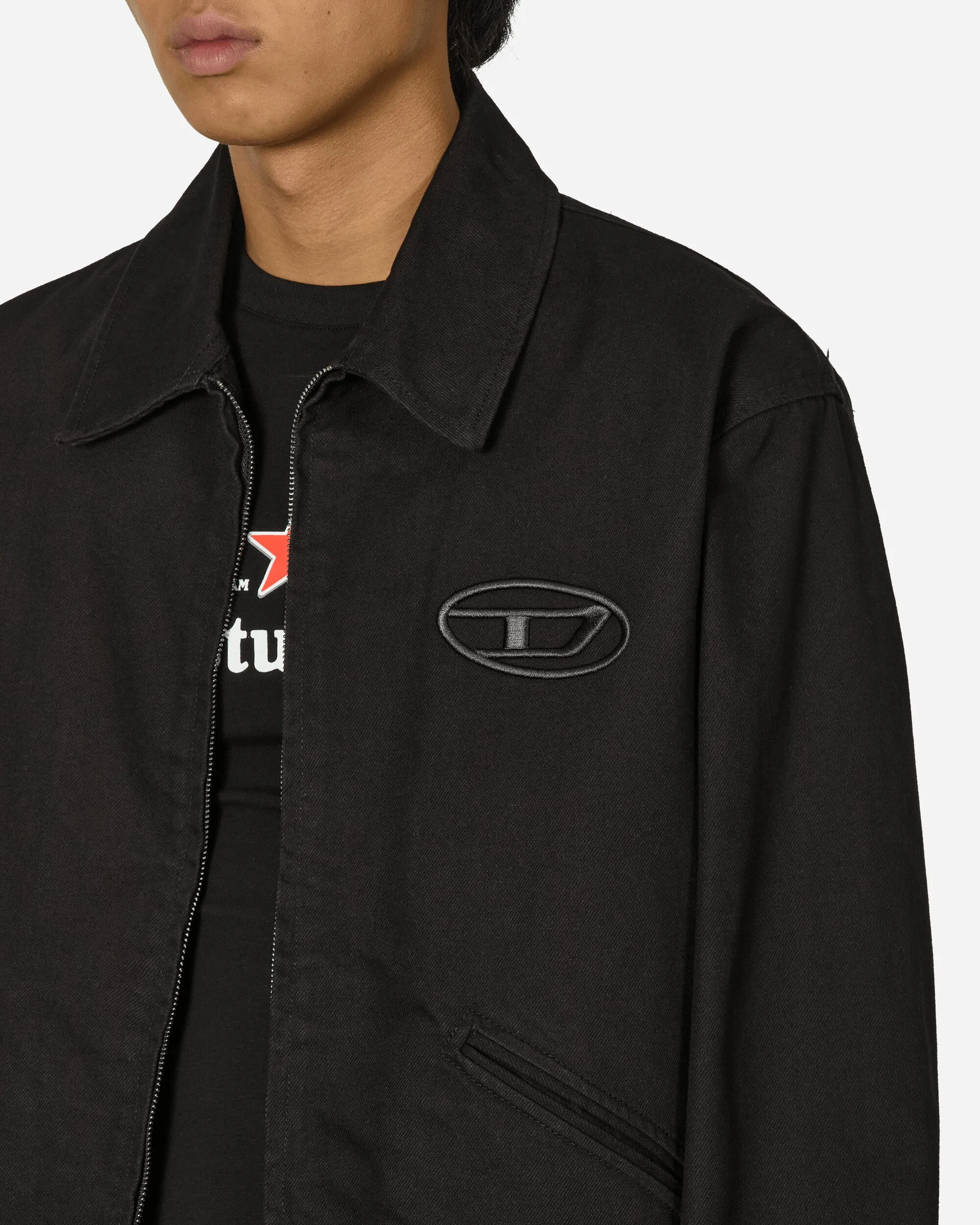 Bleached Logo Denim Jacket Black