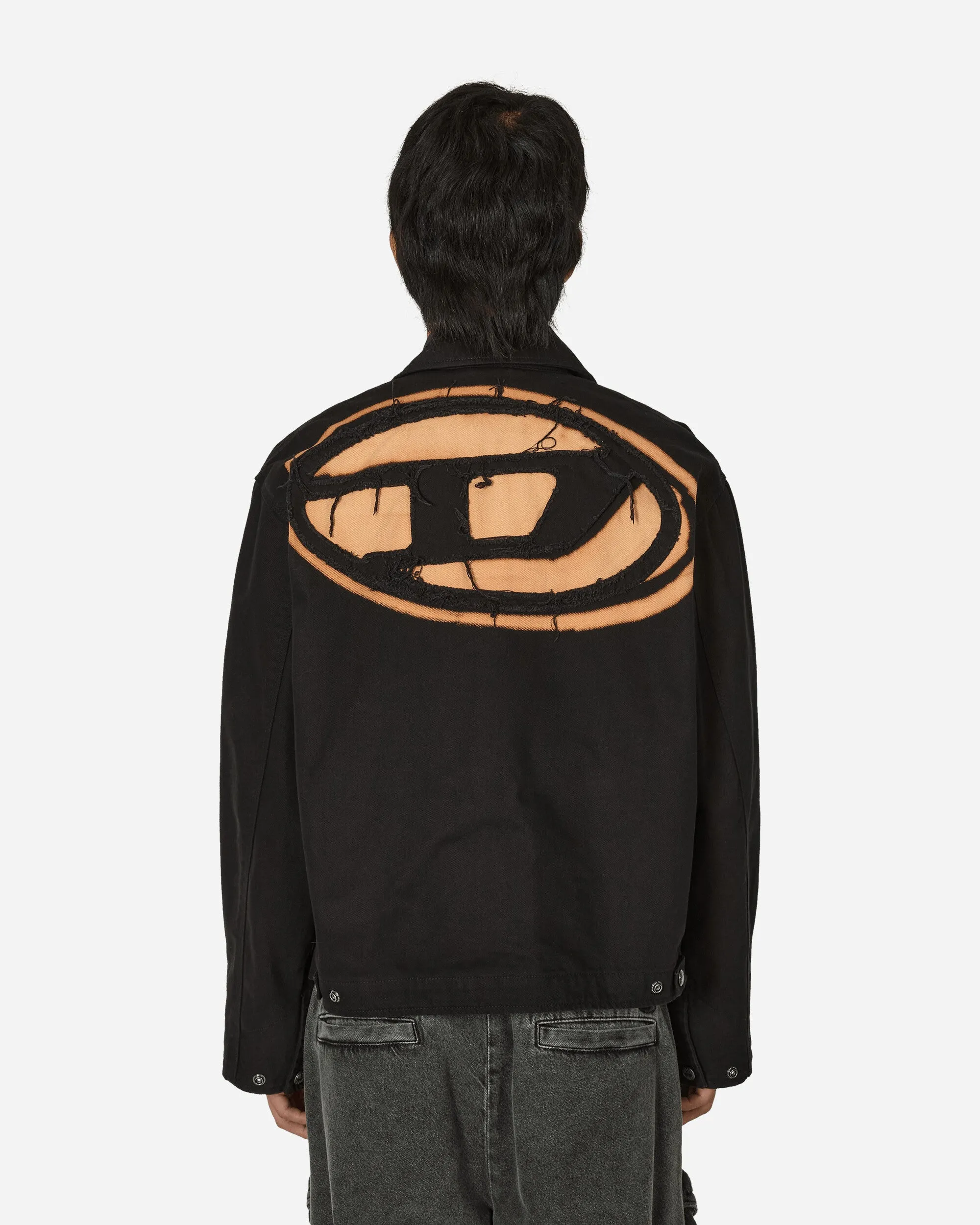 Bleached Logo Denim Jacket Black