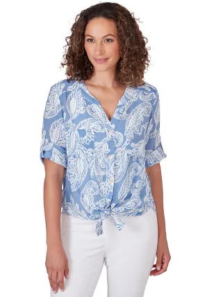 Blue Moon Paisley High-Low Shirt
