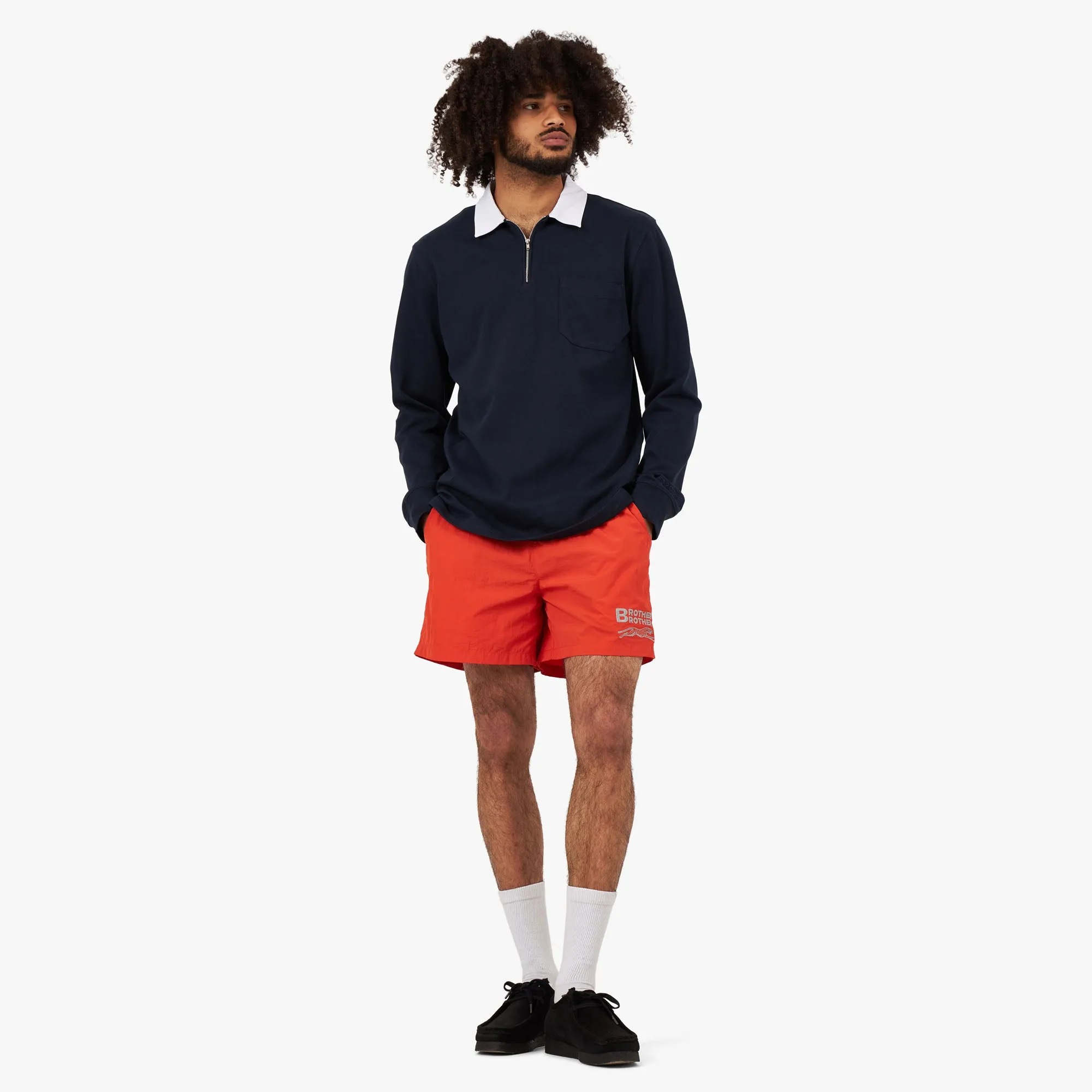Brother Brother Long Sleeve Rugby Shirt /  Navy