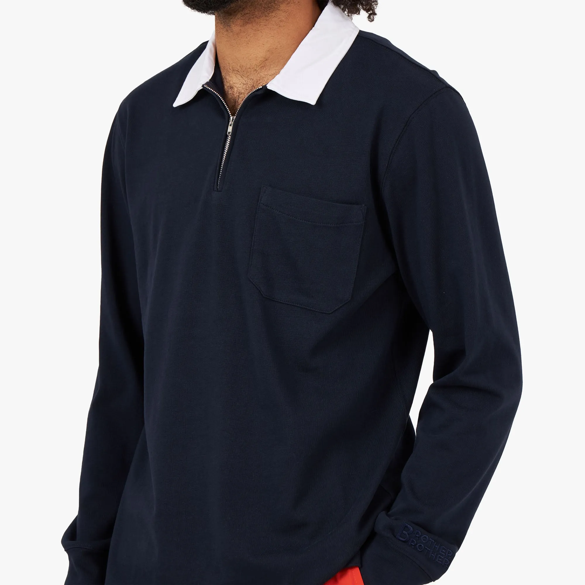 Brother Brother Long Sleeve Rugby Shirt /  Navy