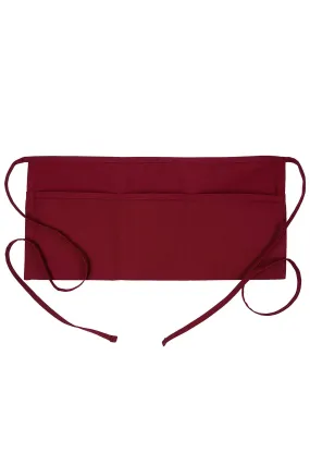 Burgundy Waist Apron (3 Pockets)