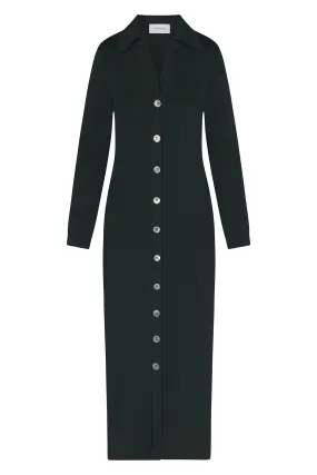 Cardigan Midi Dress in Stretch Modal Jersey Knit
