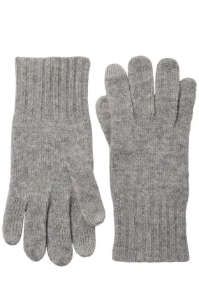 CASHMERE KNIT RIBBED CUFF GLOVE WITH TOUCH TECH