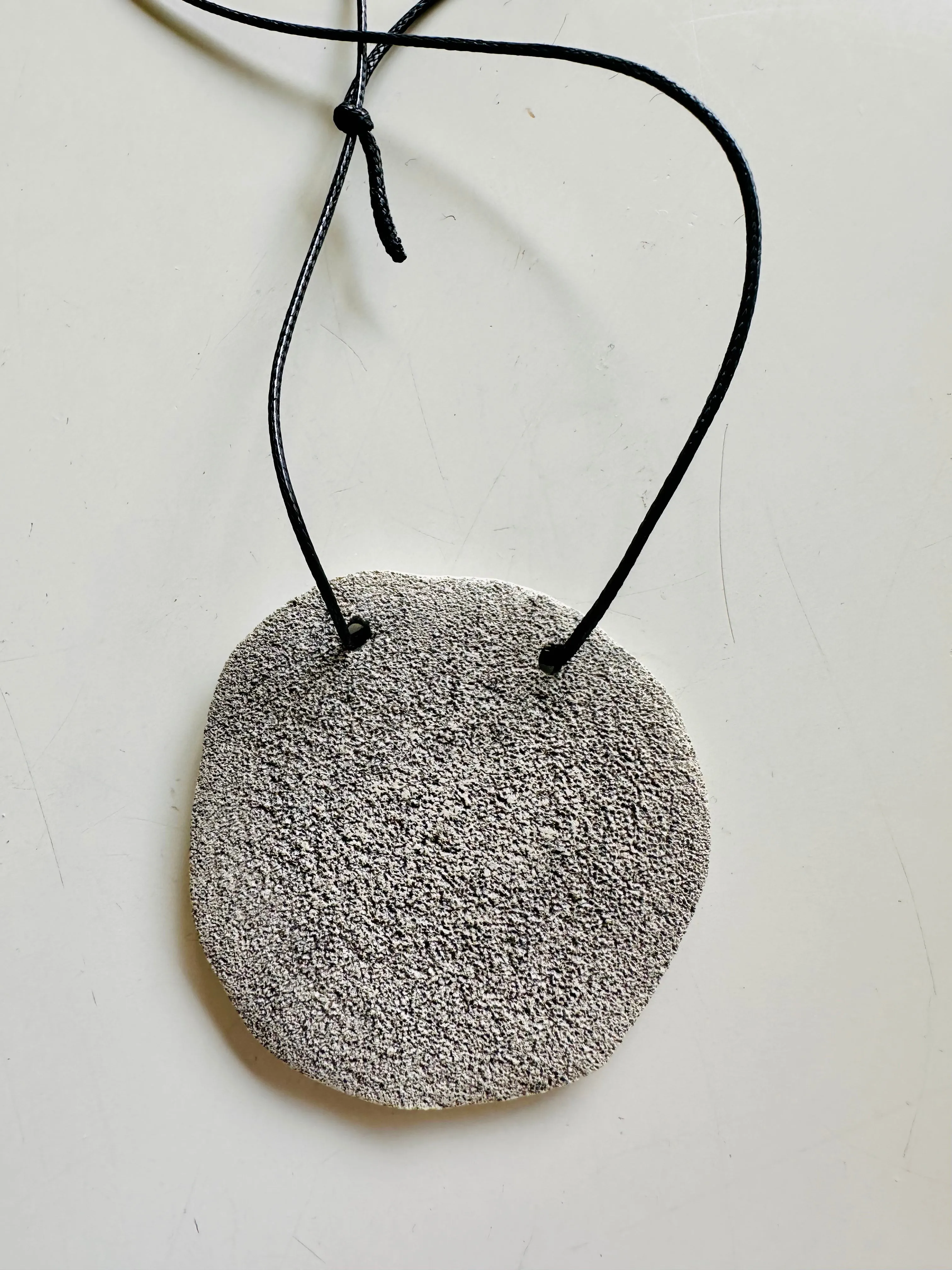 Ceramic Necklace Full Moon — CONCRETE GREY