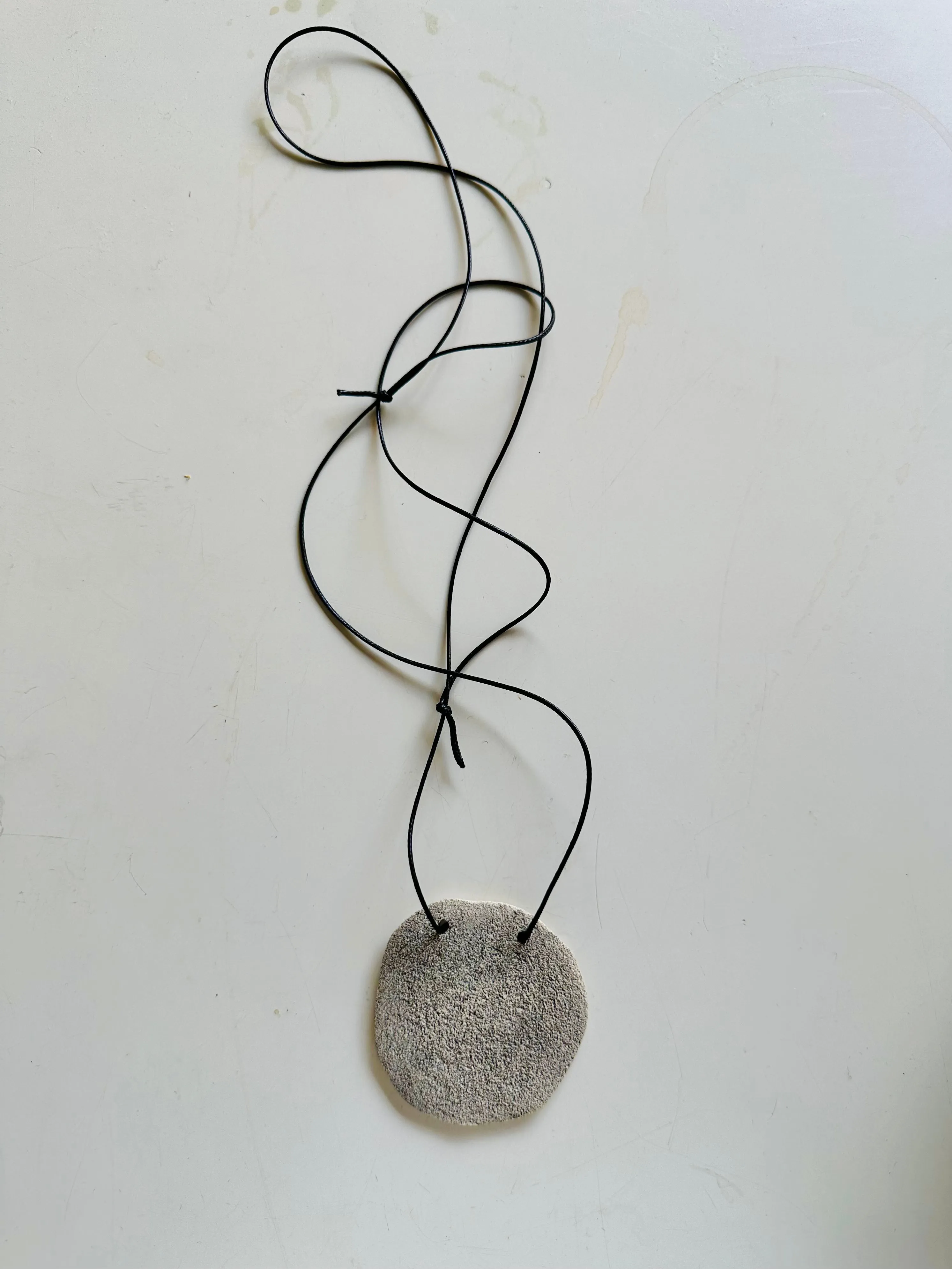 Ceramic Necklace Full Moon — CONCRETE GREY