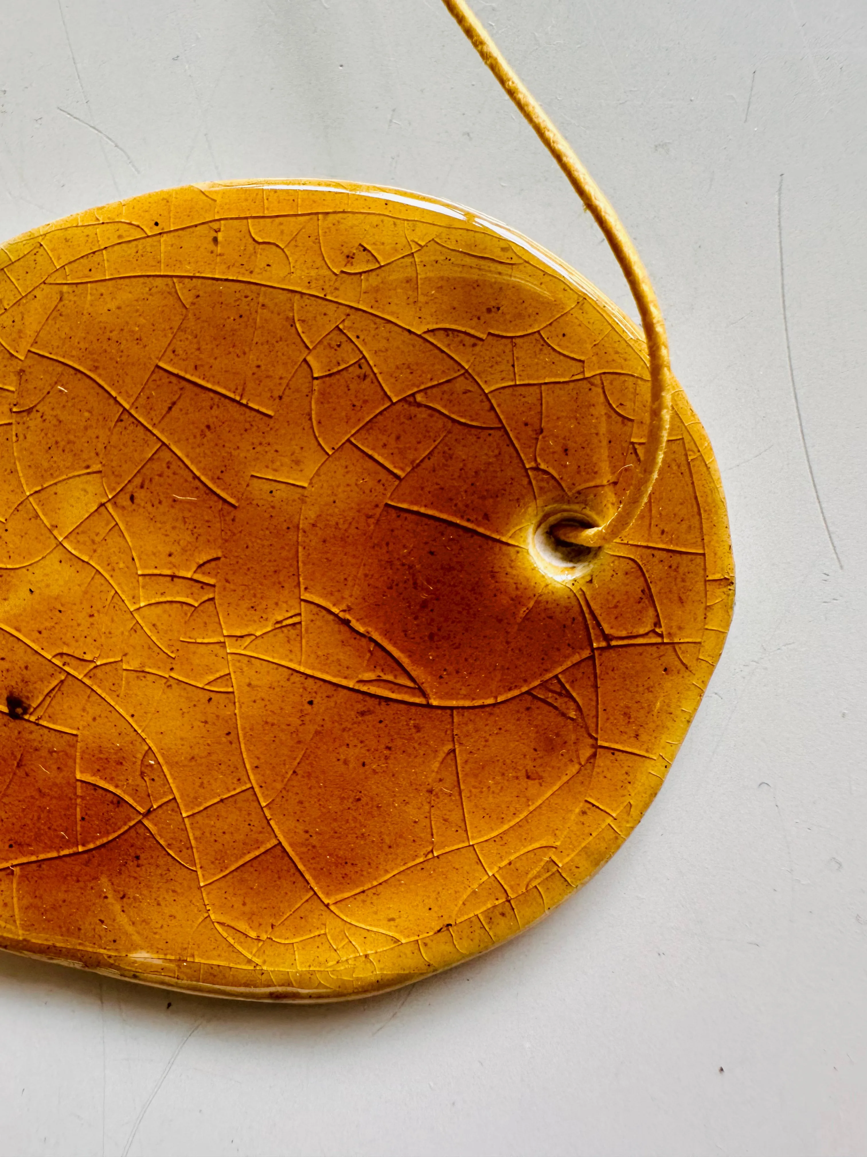 Ceramic Necklace Full Moon — GOLDEN DUST CRAQUELURE