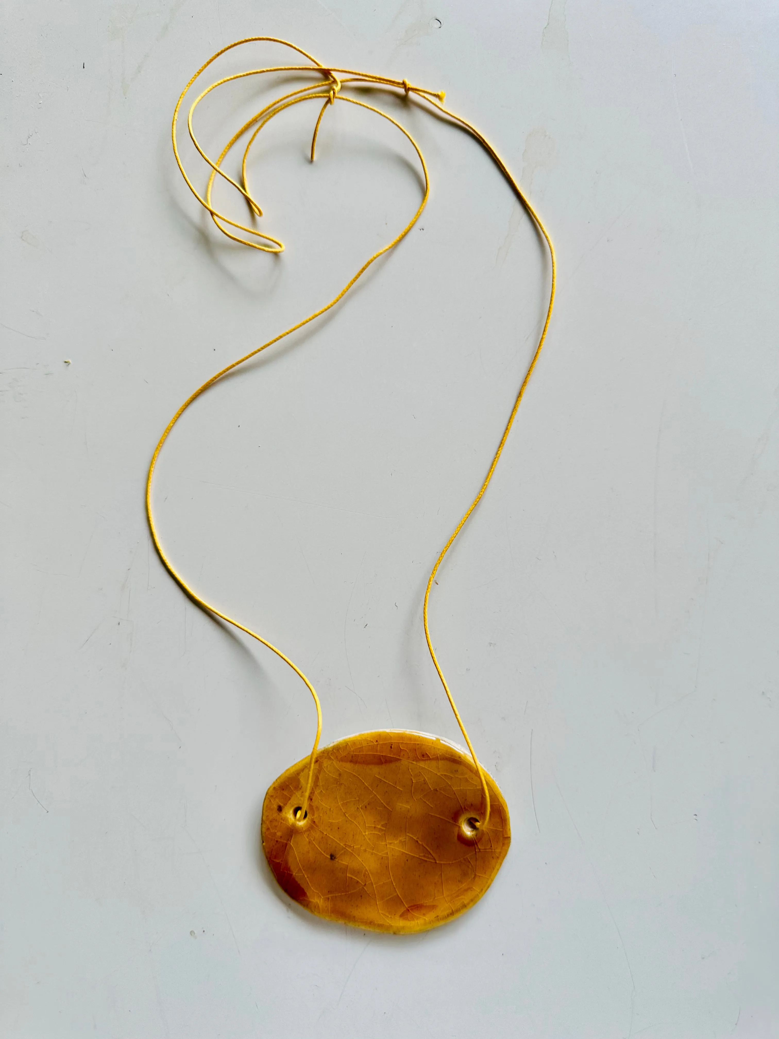 Ceramic Necklace Full Moon — GOLDEN DUST CRAQUELURE