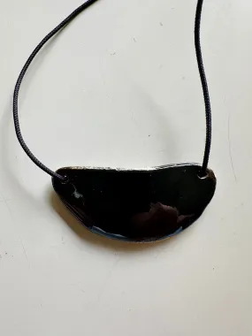 Ceramic Necklace Half Moon — BROWN