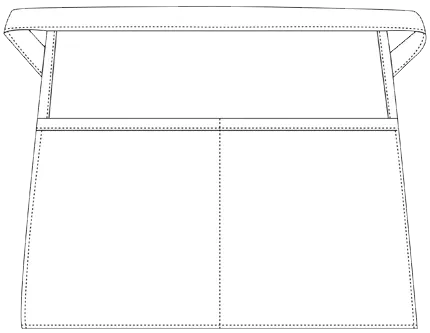 Charcoal Squared Waist Apron (2 Pockets)