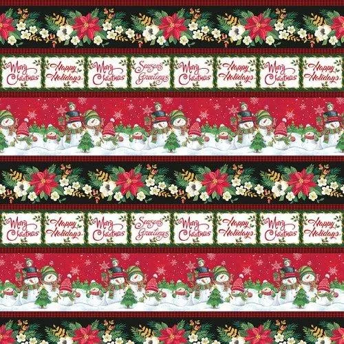 Christmas Border Stripe Fabric by Diane Kater