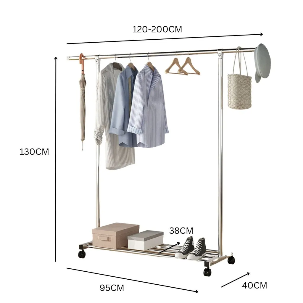 Clothes Rack Stainless Steel One Rail