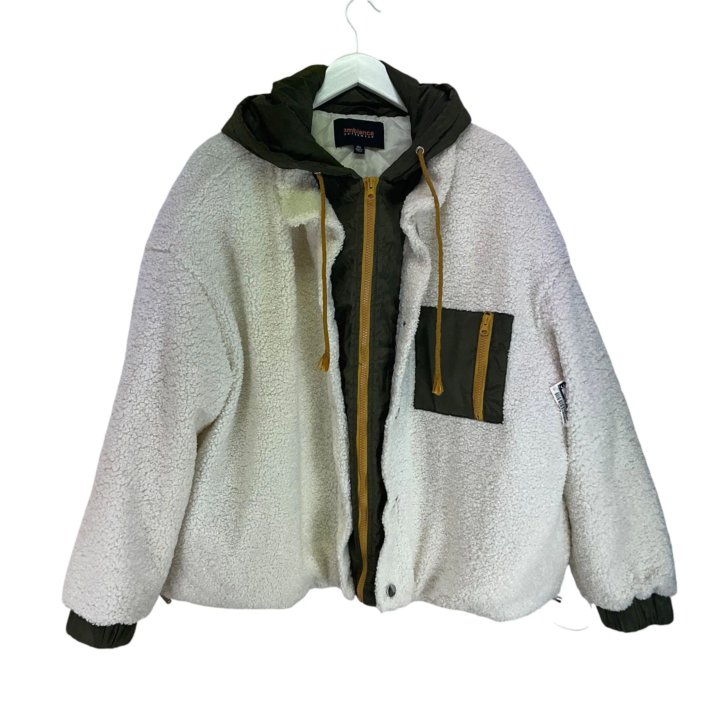 Coat Faux Fur & Sherpa By Clothes Mentor In White, Size: L