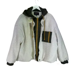 Coat Faux Fur & Sherpa By Clothes Mentor In White, Size: L