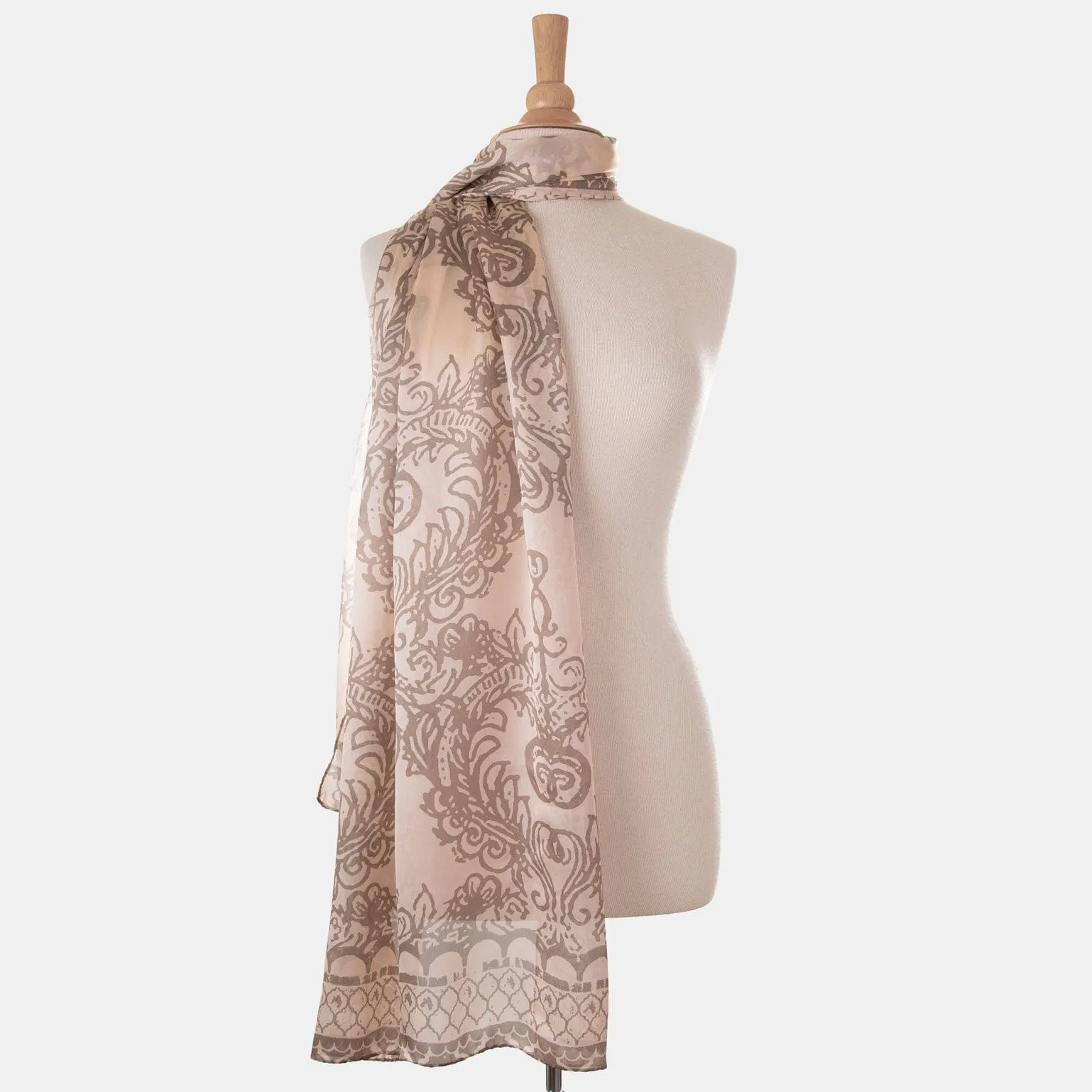 Colette - Silk Scarf/Shawl - Peach