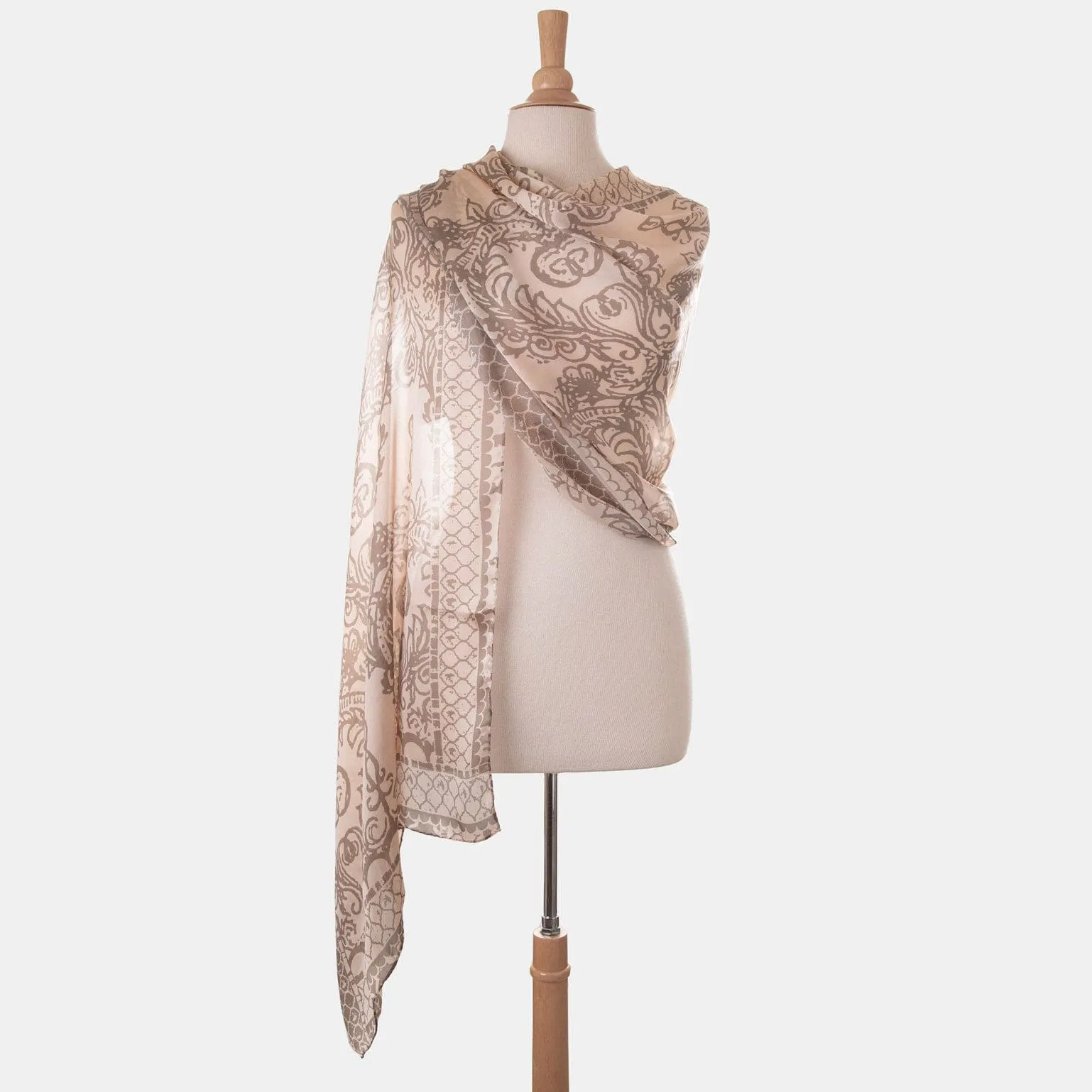 Colette - Silk Scarf/Shawl - Peach