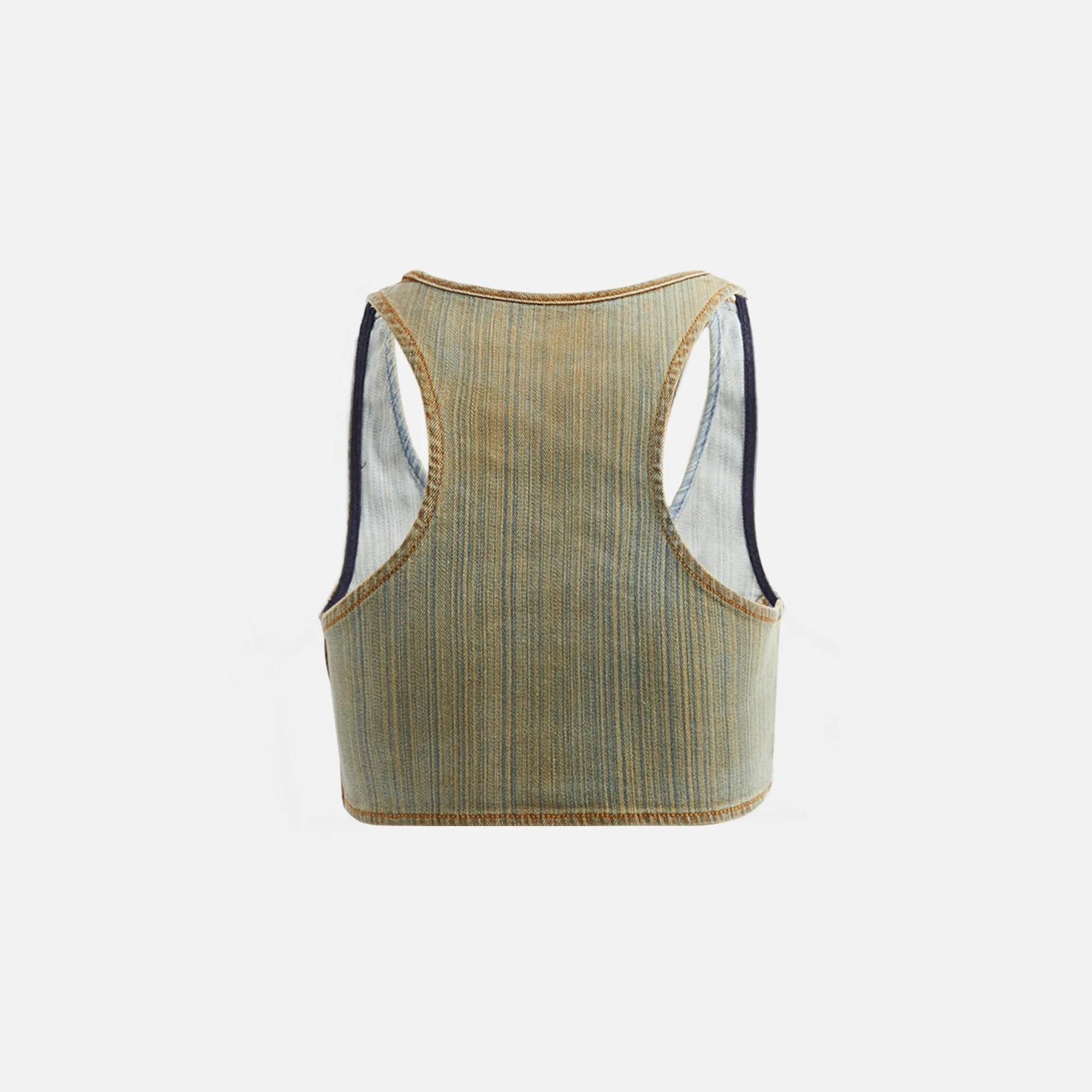 Diesel D-Oval Crop Top - Washed Denim