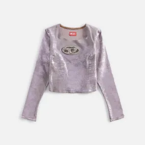 Diesel Logo Long Sleeve Denim Top - Pink