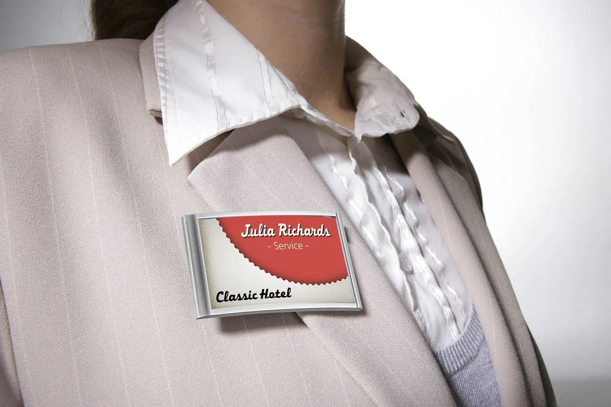 Durable Classic Magnetic Name Tag Badge Holders   Inserts | 10 Pack | 34 x 74mm