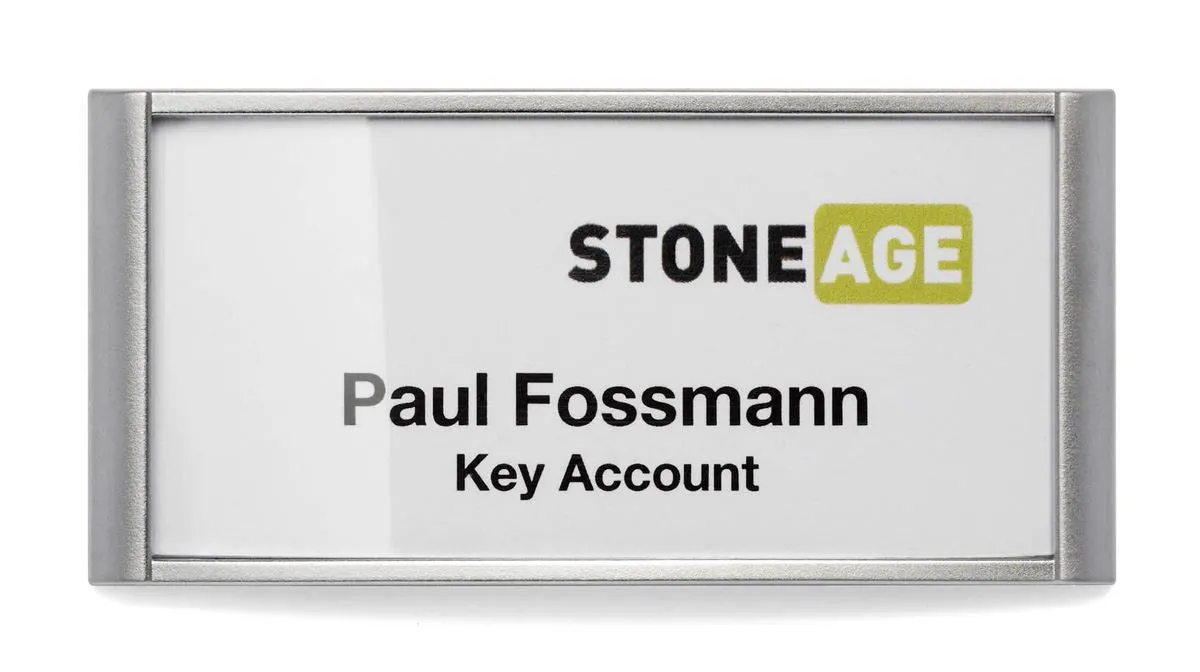 Durable Classic Magnetic Name Tag Badge Holders   Inserts | 10 Pack | 34 x 74mm