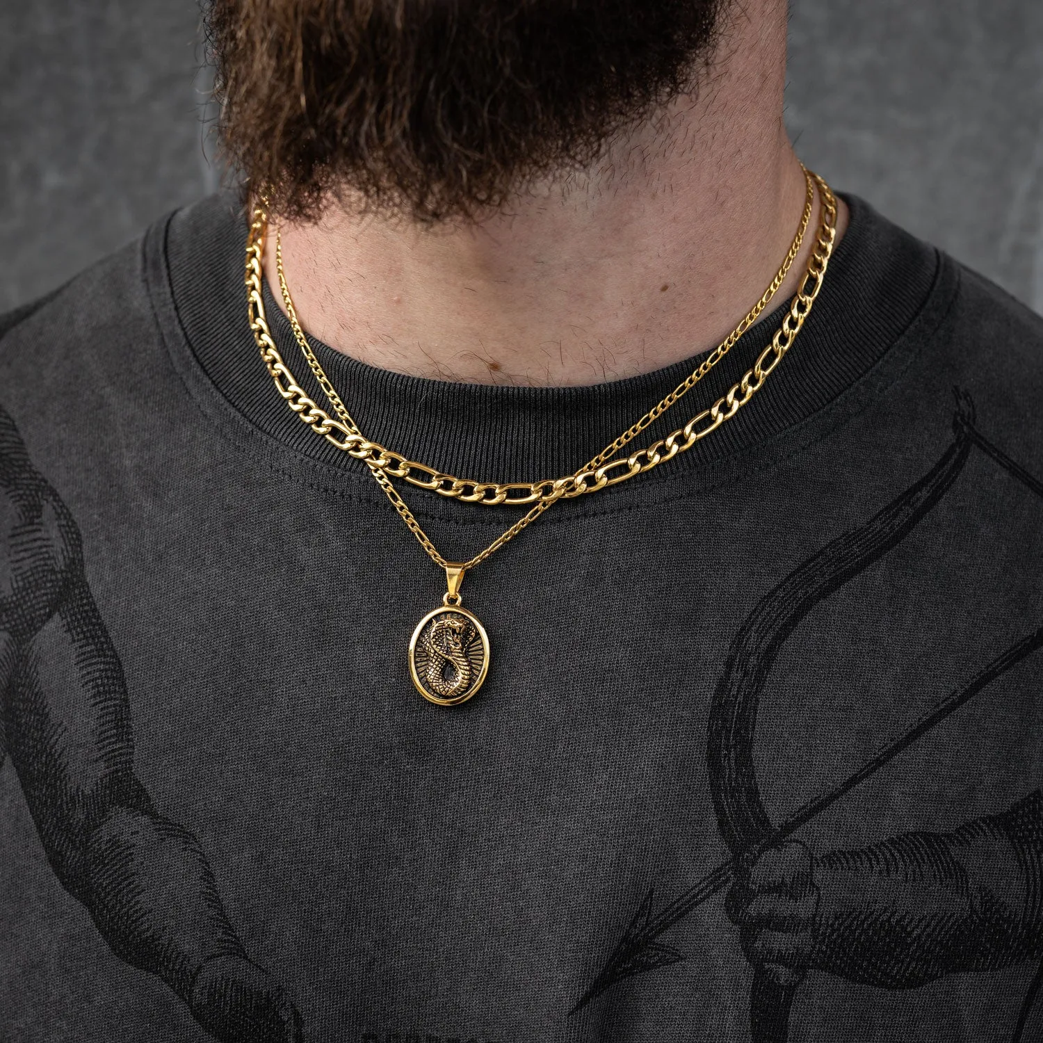 Figaro Set (Custom Pendant Choice) (Gold)