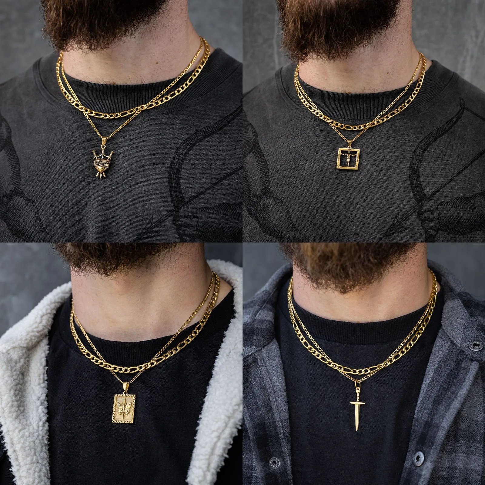 Figaro Set (Custom Pendant Choice) (Gold)