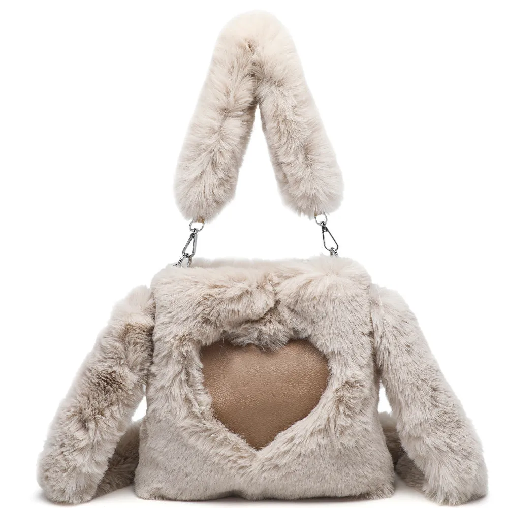 Fluffy Shoulder Bag – Plush Top-Handle Tote
