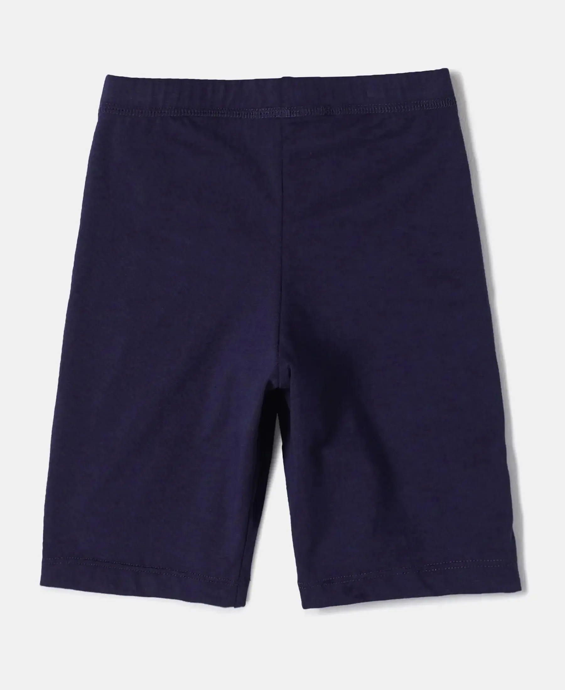 Girl's Super Combed Cotton Elastane Stretch Shorties with Ultrasoft Waistband - Classic Navy (Pack of 2)