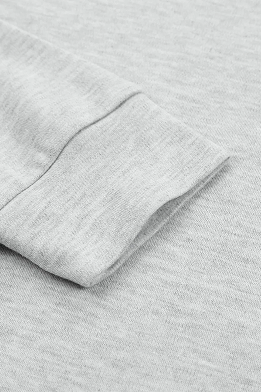 Gray Plain Crew Neck Long Sleeve Top