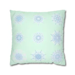 Handmade Mandala Snowflakes Pillowcase - Original Art