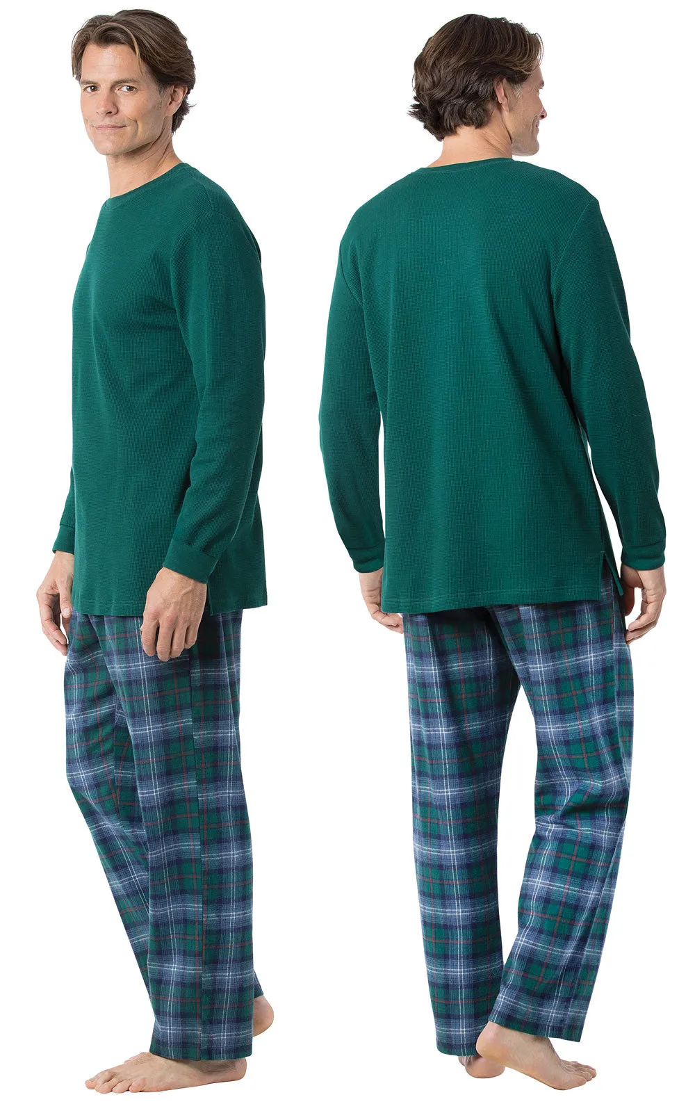 Heritage Plaid Thermal-Top Men's Pajamas - Family Set